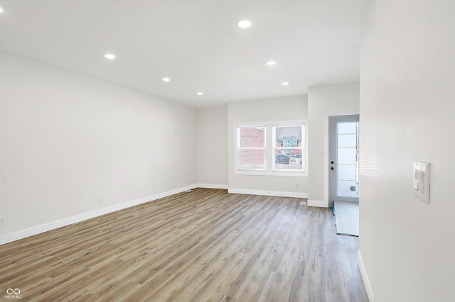 empty room featuring light wood-type flooring