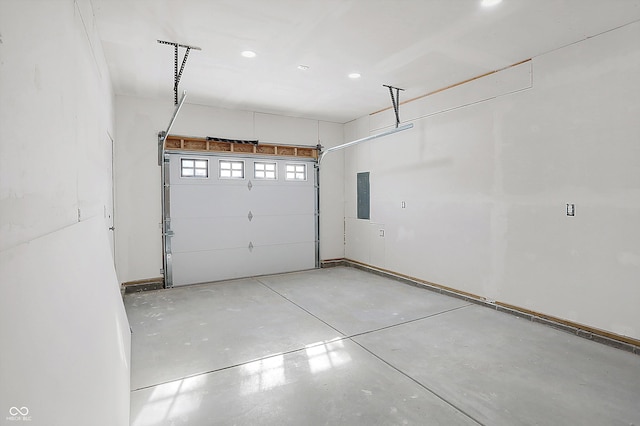 garage with electric panel