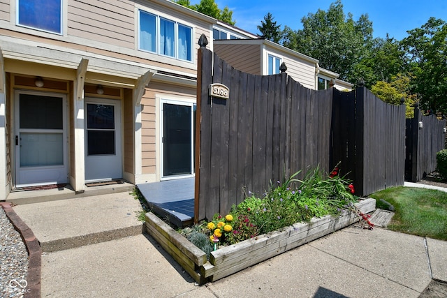 view of home's exterior with a patio