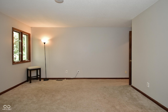 spare room featuring light colored carpet