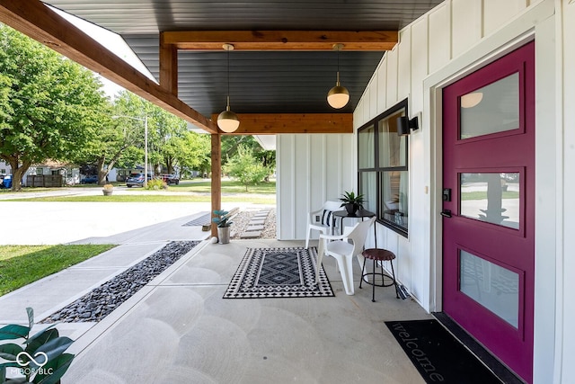 view of patio with a porch