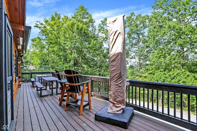 view of wooden deck