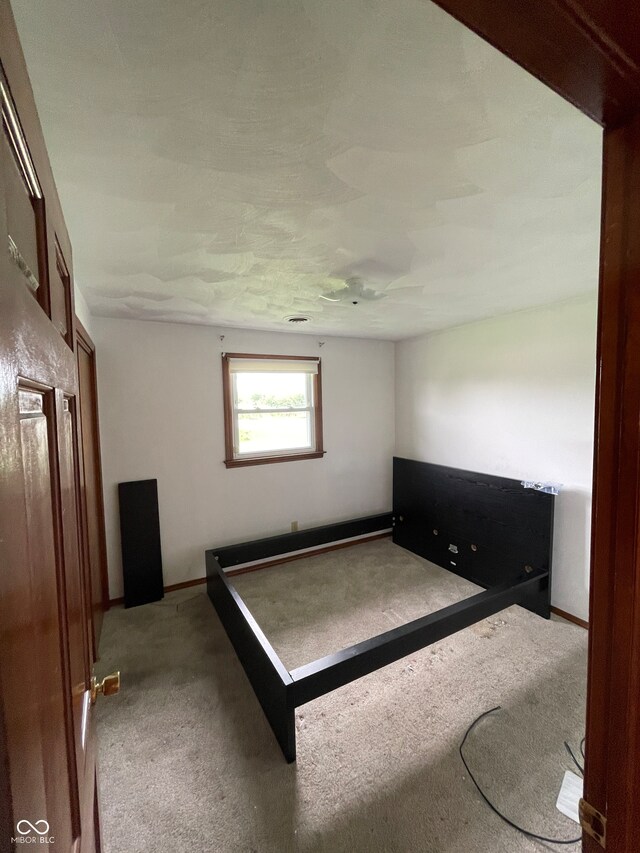 unfurnished bedroom featuring light colored carpet