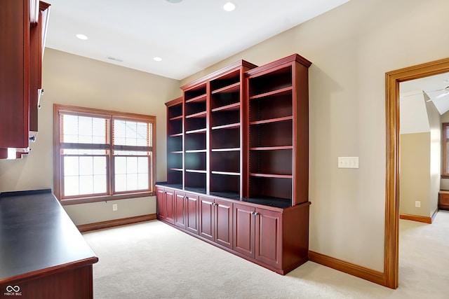 unfurnished office with light colored carpet