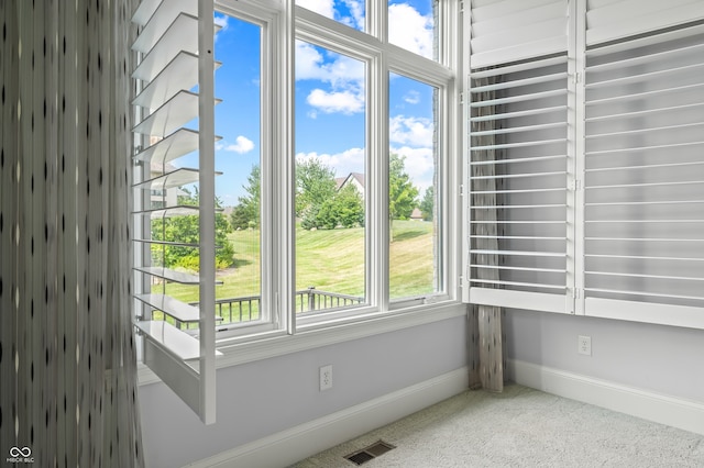 interior space featuring carpet