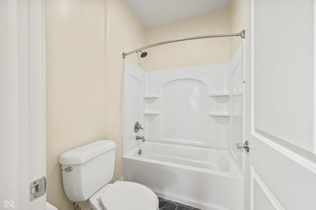 bathroom featuring toilet and shower / washtub combination