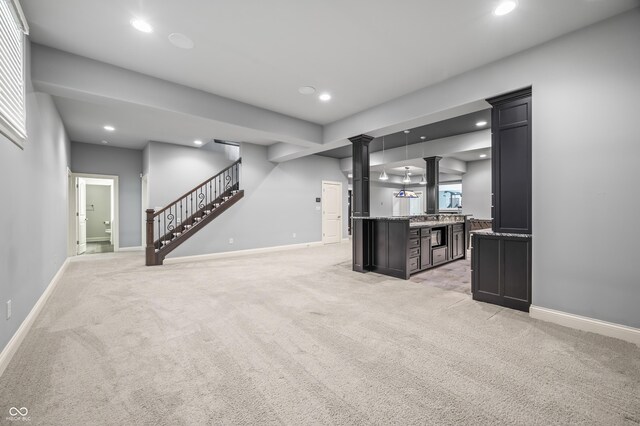 interior space with light colored carpet