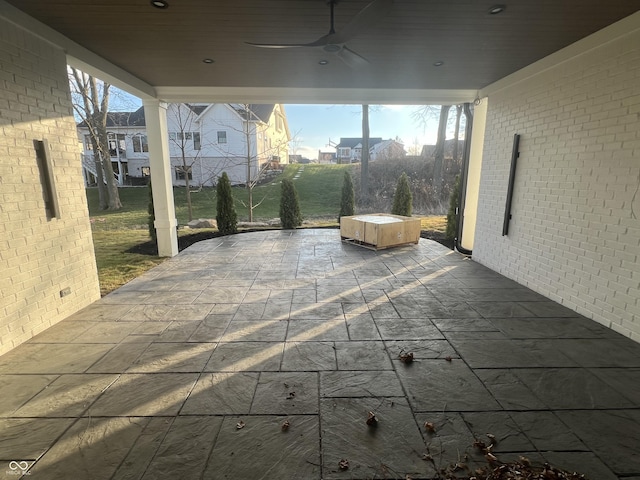 view of patio with ceiling fan