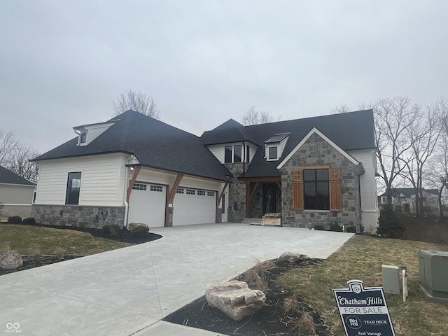 view of front of home with a garage