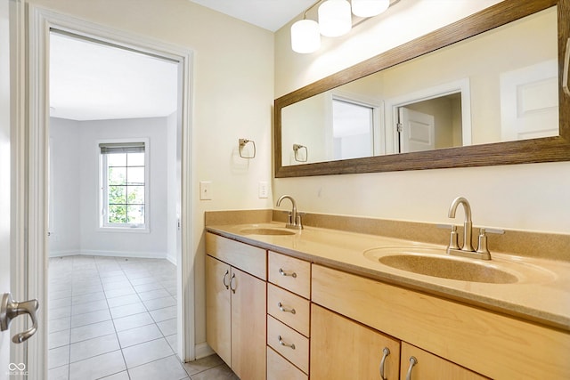 bathroom featuring vanity and tile patterned floors