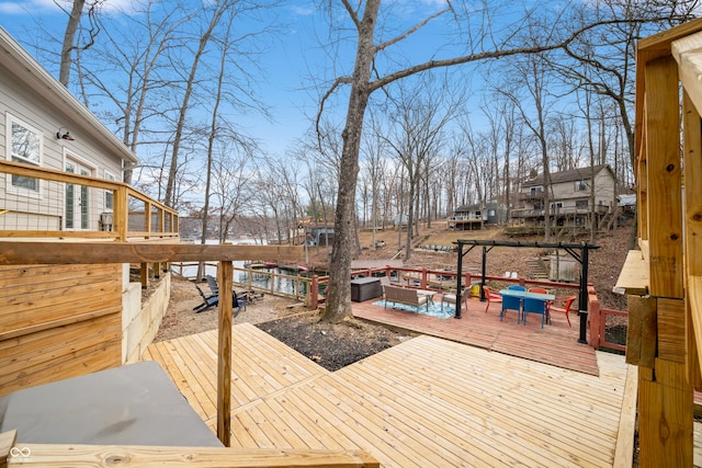 deck with a pergola