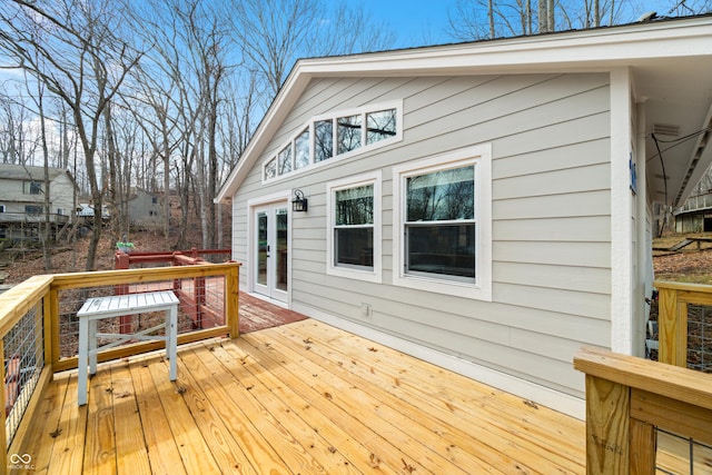 deck featuring french doors