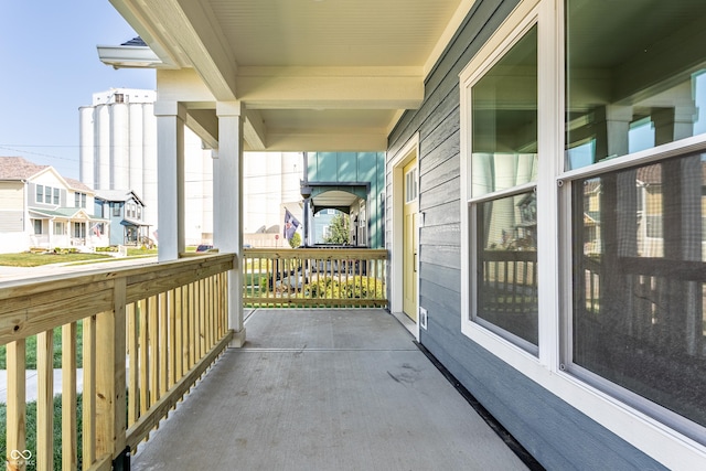 balcony featuring a porch