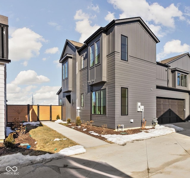 view of home's exterior with a garage