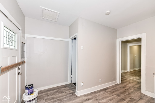 empty room featuring hardwood / wood-style flooring