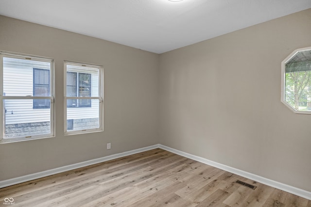 empty room featuring light wood-type flooring