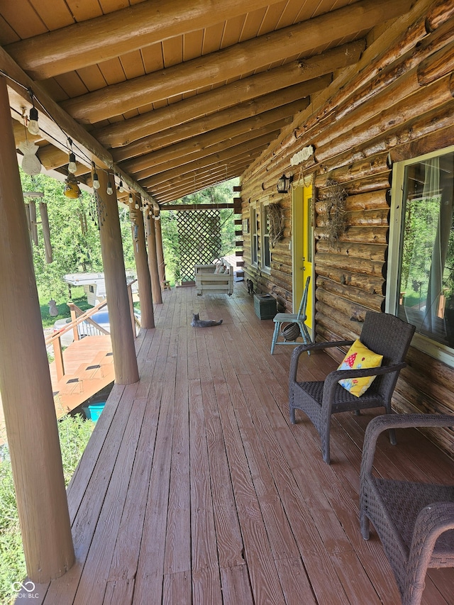 view of wooden deck