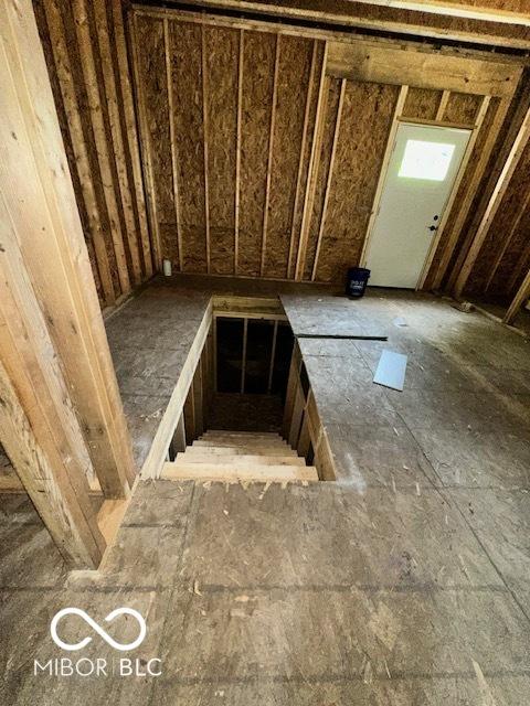 view of unfinished attic