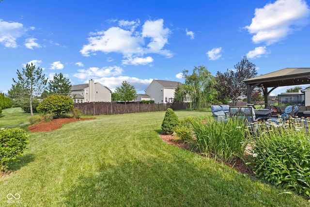 view of yard featuring a gazebo