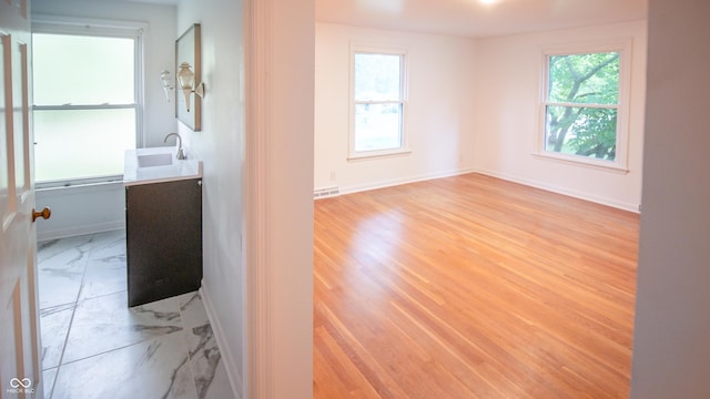 unfurnished room with sink