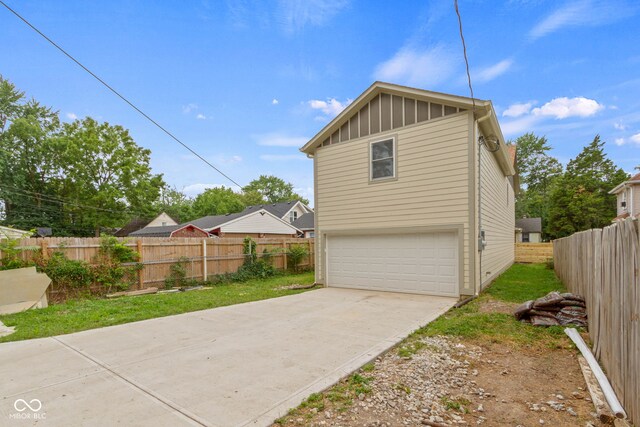 exterior space with a garage