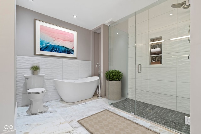 4513 Norwaldo Ave, Indianapolis, IN 46205 - bathroom featuring toilet and separate shower and tub
