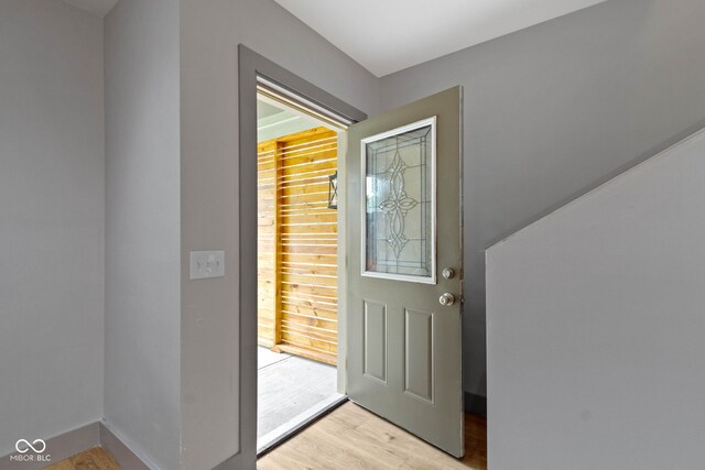 entrance foyer featuring light wood-type flooring