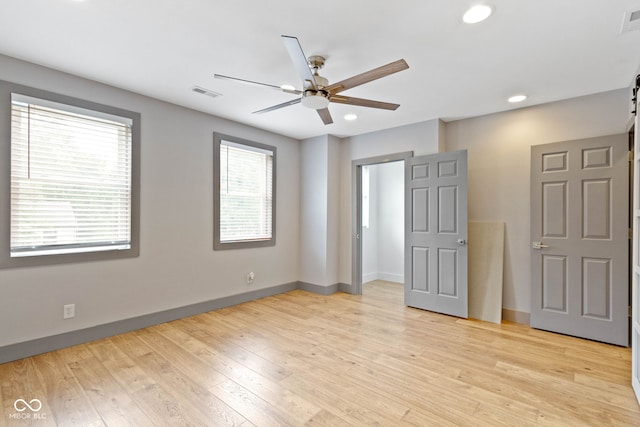 4513 Norwaldo Ave, Indianapolis, IN 46205 - unfurnished bedroom featuring light hardwood / wood-style flooring and ceiling fan