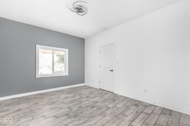 empty room featuring light wood-type flooring