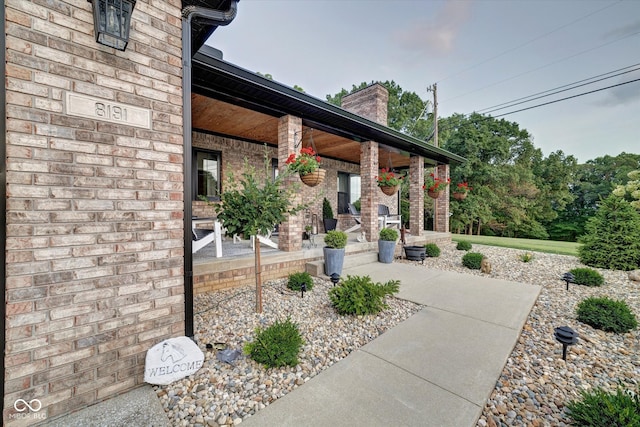 view of patio / terrace featuring covered porch