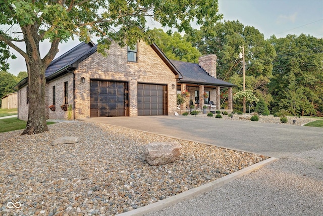 view of front of house with a garage