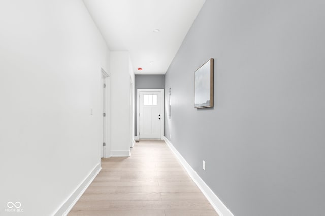 hallway featuring light hardwood / wood-style floors