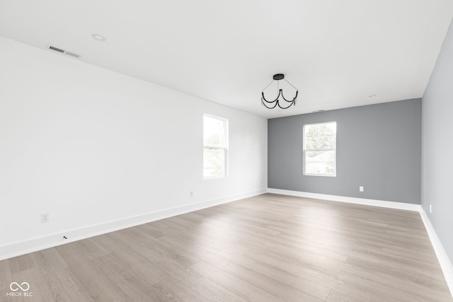 empty room featuring light hardwood / wood-style flooring