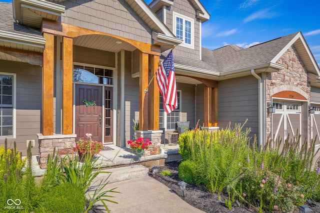 doorway to property with covered porch