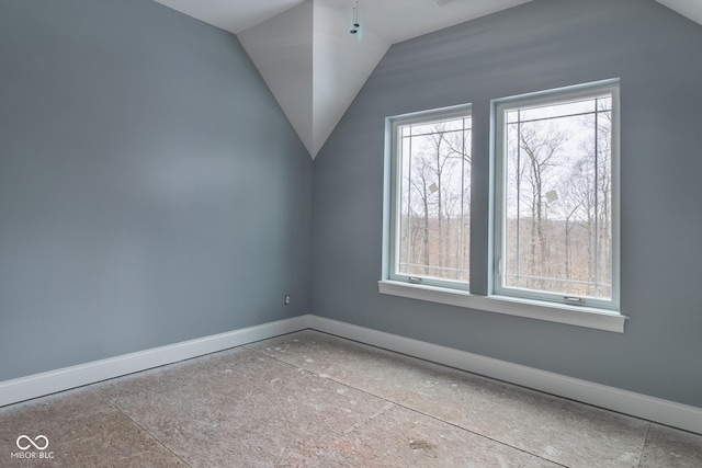 additional living space with lofted ceiling