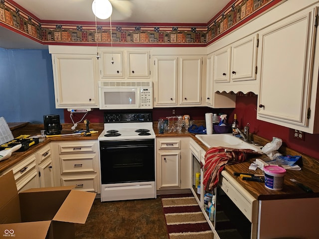 kitchen with white appliances and sink