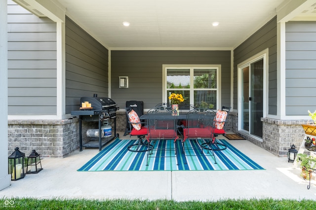 view of patio / terrace with a grill