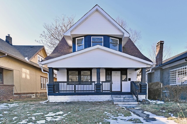 view of front of house featuring covered porch