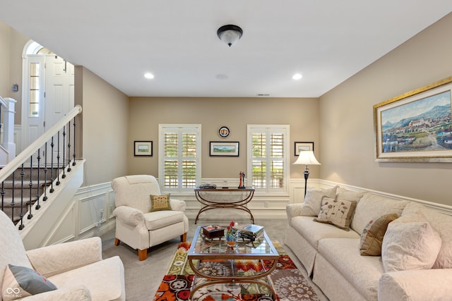 view of carpeted living room