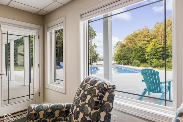 entryway featuring a paneled ceiling