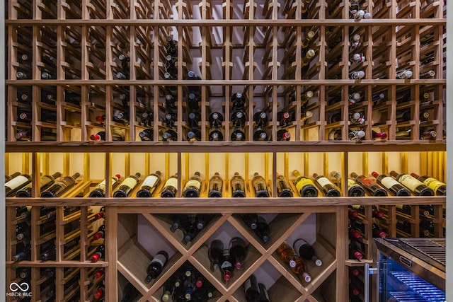 view of wine cellar