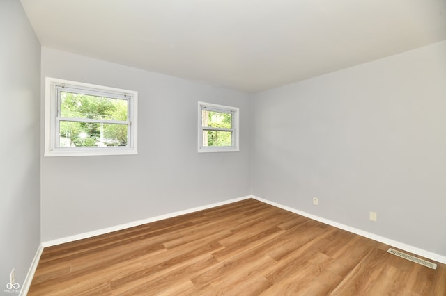 spare room featuring hardwood / wood-style flooring and a wealth of natural light