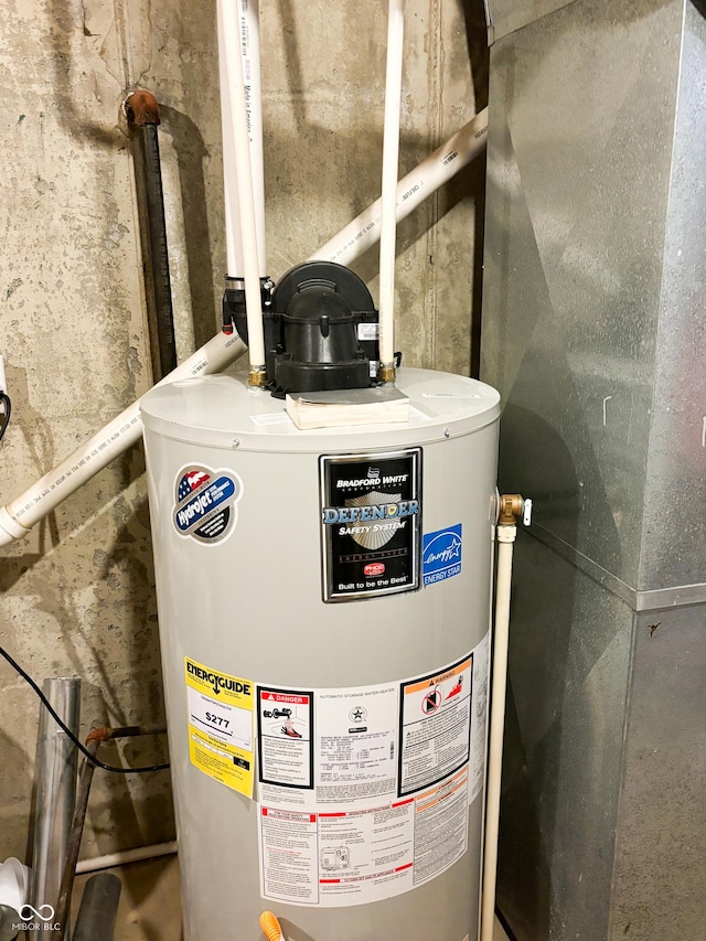 utilities featuring gas water heater