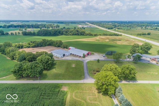 aerial view featuring a rural view