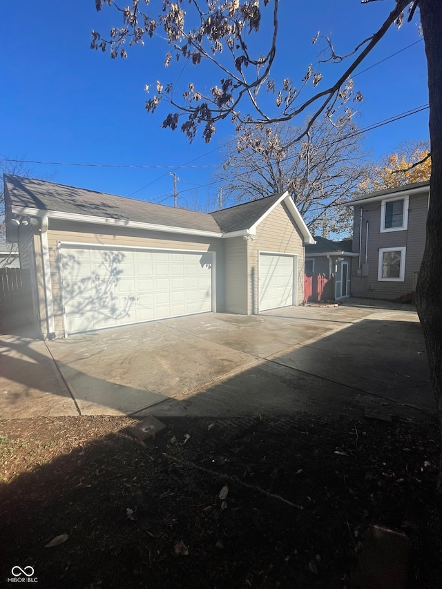 view of garage