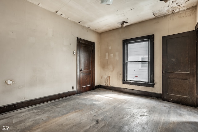 empty room with light wood-type flooring