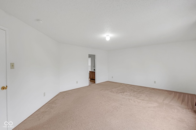 spare room featuring a textured ceiling and carpet flooring