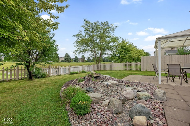 view of yard featuring a patio