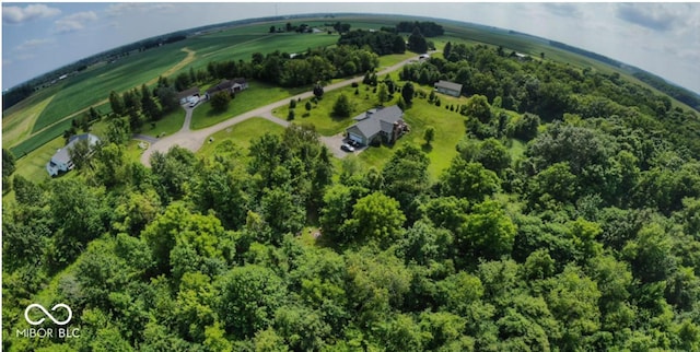 bird's eye view featuring a rural view