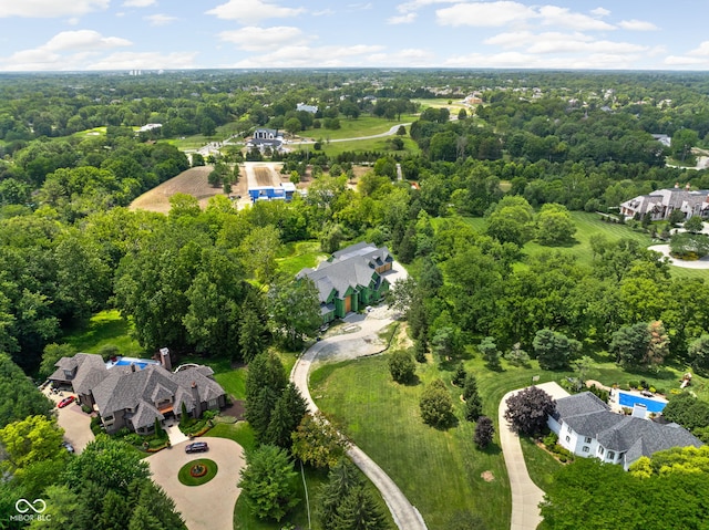 drone / aerial view with a residential view